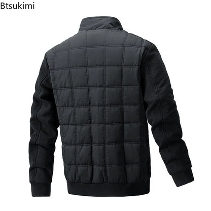 2025 Men's Thick Fleece Lining Warm Jacket Fashion Outerwear