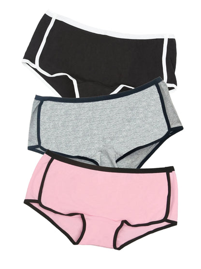 Set Of 3 Cool Boyshorts For Women Cotton Briefs Boxer Panty