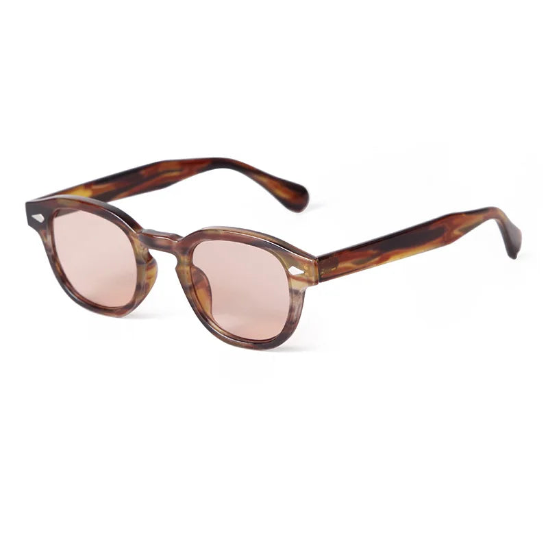 Unisex Vintage Shell Round Sunglasses