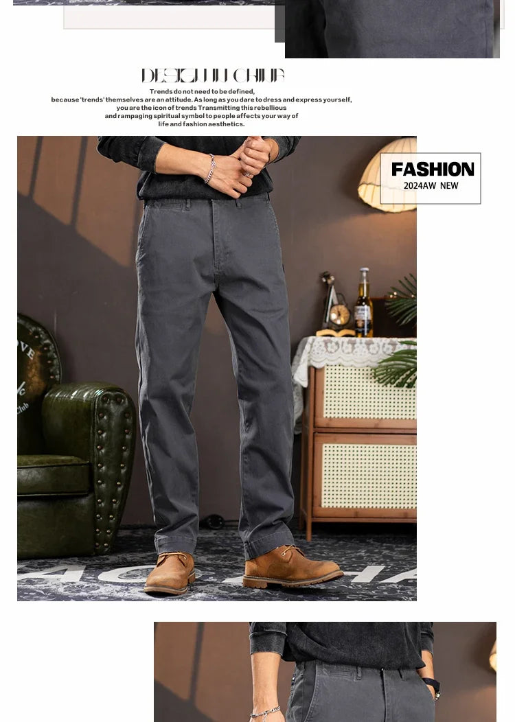 Men American Retro Streetwear Cargo Pants Plus Size Trousers