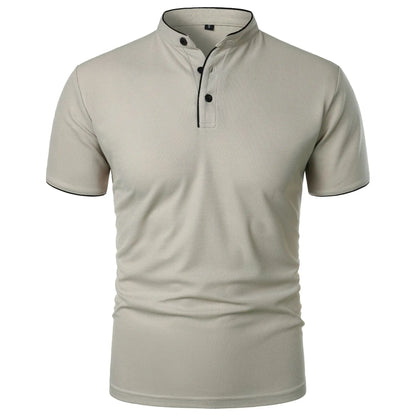 Summer Men's Short Sleeve Collar T-Shirts Solid Color Polo Shirt