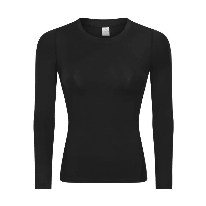 Women's Compression Shirt Athletic Yoga Running Long Sleeve T-Shirt