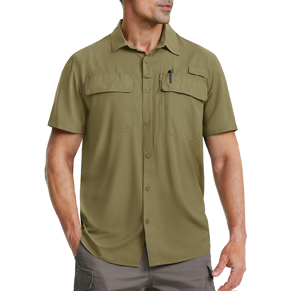 Quick Dry Short Sleeve Shirts Men's UPF 50+ Sun Protection