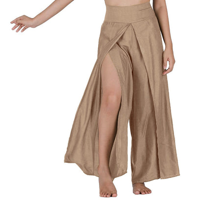 Women High Waisted Elastic Pleated Flare Palazzo Pants