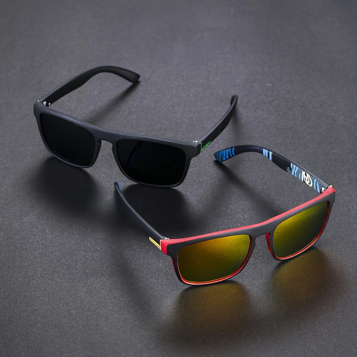 2pcs Square Polarized Sunglasses Anti Glare Sun Shades