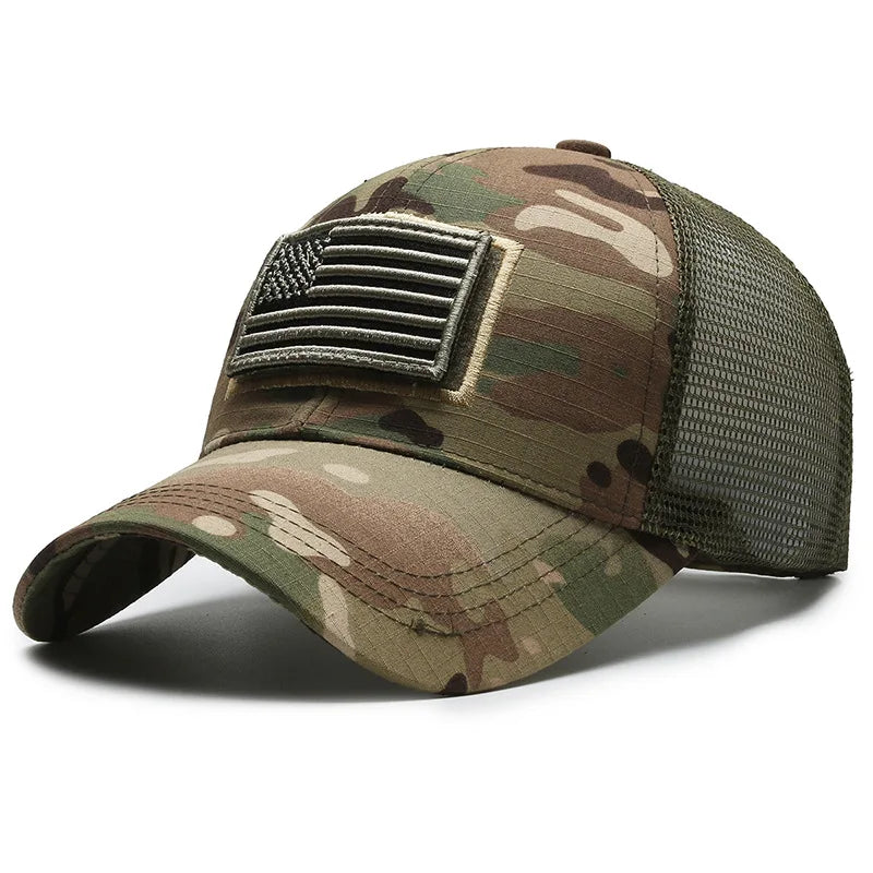 2024 American Flag Camouflage Sticker Embroidered Cap