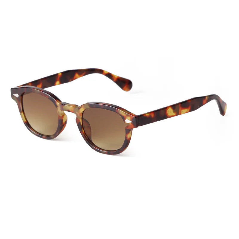 Unisex Vintage Shell Round Sunglasses