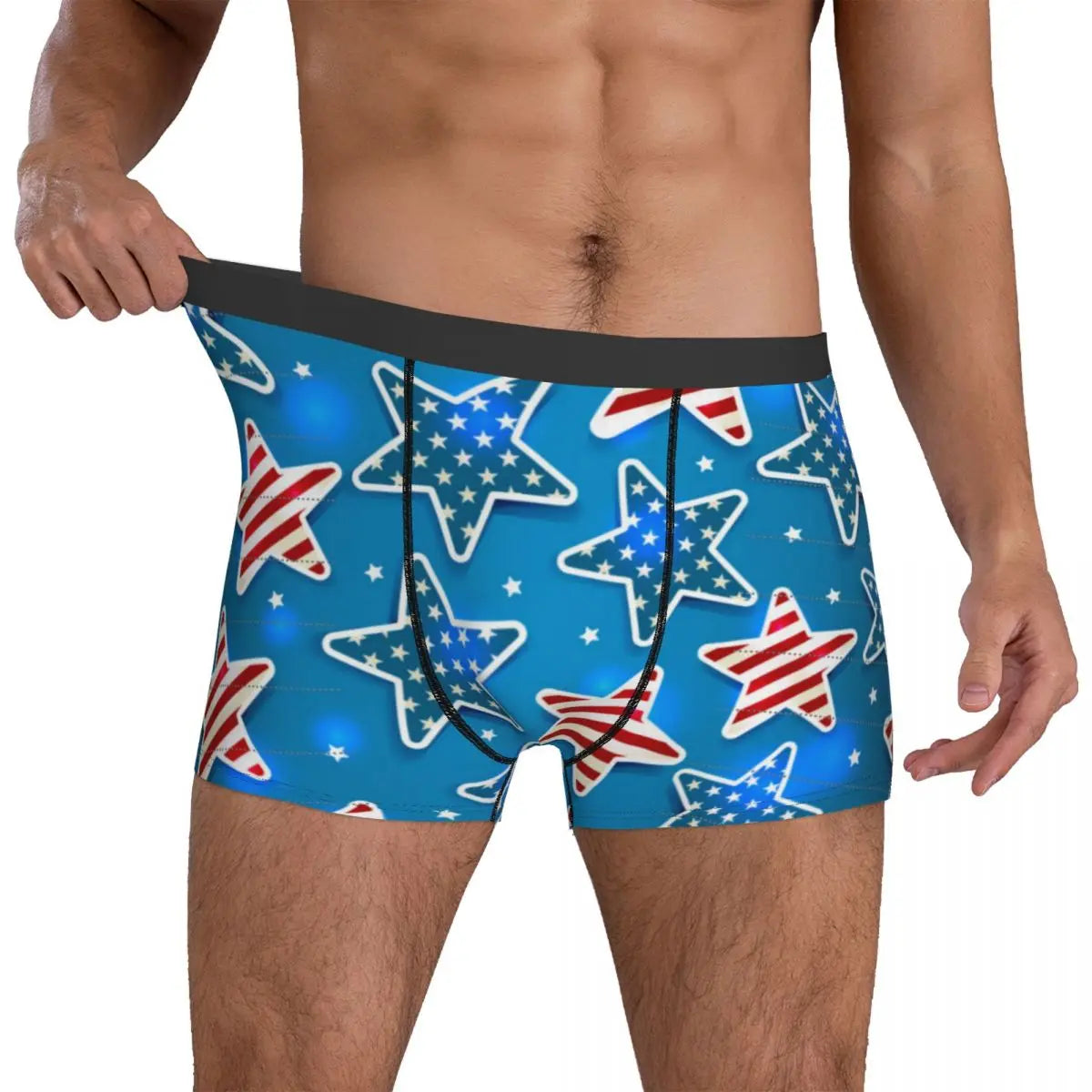 4th Of July American USA Flag Underwear 3D Pouch Boxers