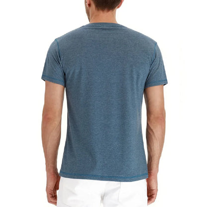 Brand Quality Cotton Men T-Shirt Henry Neck Slim Fit Tees