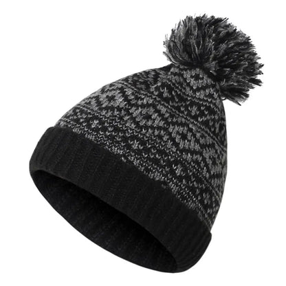 Ski Hat Winter Warm Mens Knitted Beanie Cap Pom Pom Hat