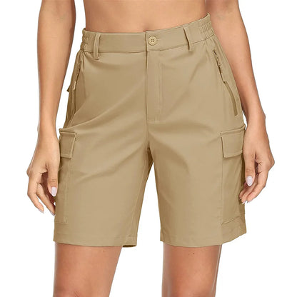 Women's Quick-Dry Hiking Shorts - Waterproof, Lightweight Cargo Shorts with Multi Pockets for Trekking & Camping