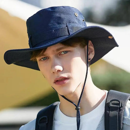 Summer Men's Fishing Bucket Hat Anti-UV Sun Protection