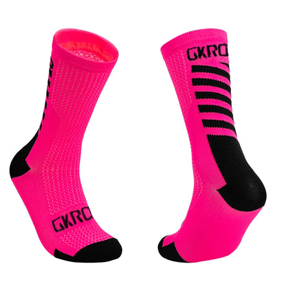 GKRQ Cycling Socks Men Set Black Knee-High Compression Pack