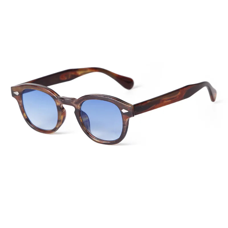 Unisex Vintage Shell Round Sunglasses