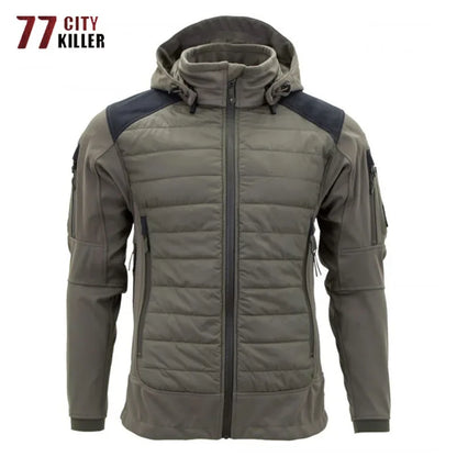 Tactical Soft Shell Hooded Jackets Mens Outdoor Windproof Waterproof