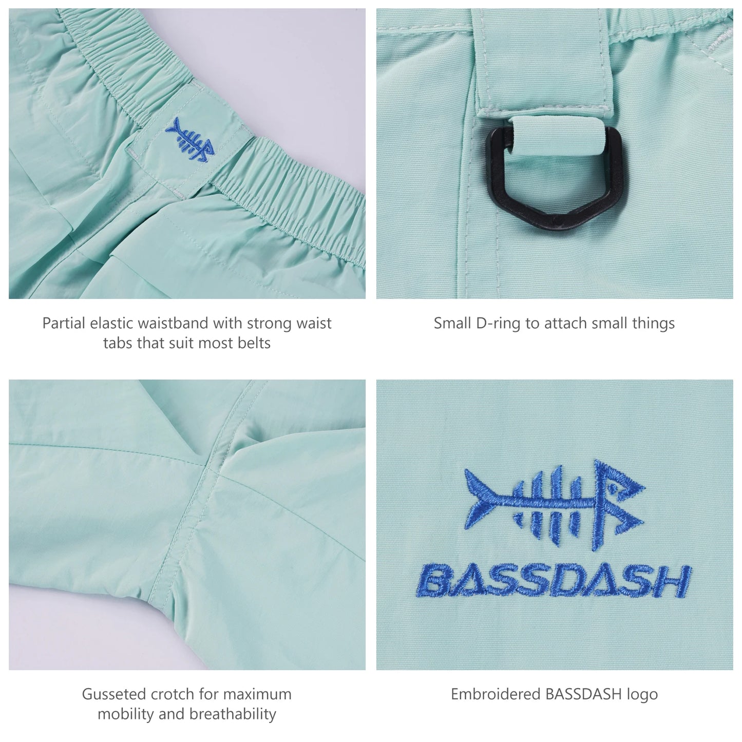 Bassdash Youth 5 Inch Fishing Shorts UPF 50 Quick Dry