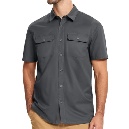 Quick Dry Short Sleeve Shirts For Men Outdoor Work