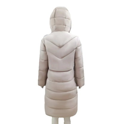 Winter Hooded Women's Cotton Padded Jacket Mid-length Outwear