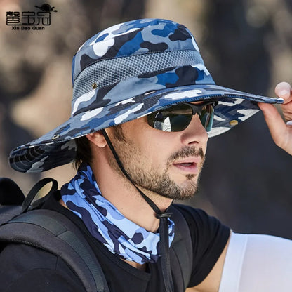 Summer Men Breathable Sun Hat Outdoor Traveling Fishing Hat