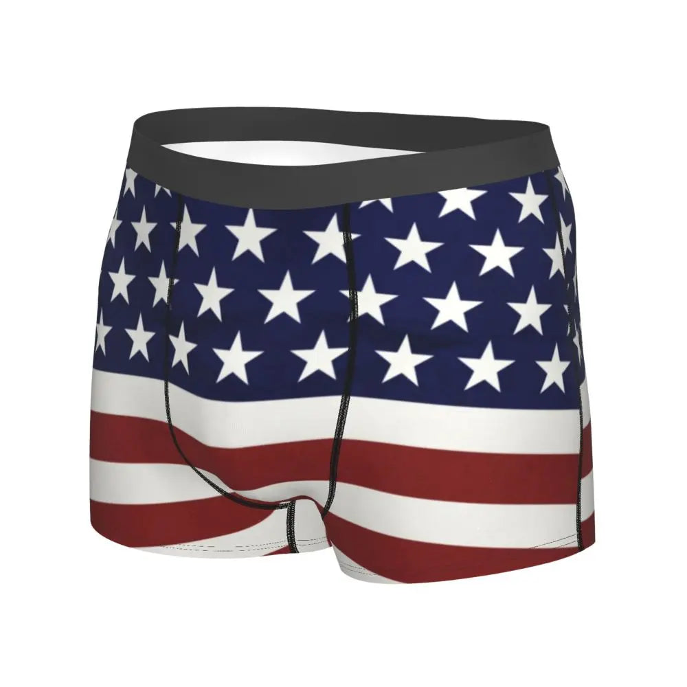 4th Of July American USA Flag Underwear 3D Pouch Boxers