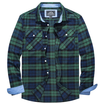 MAGCOMSEN Autumn Windproof Men's Flannel Shirt Warm Casual