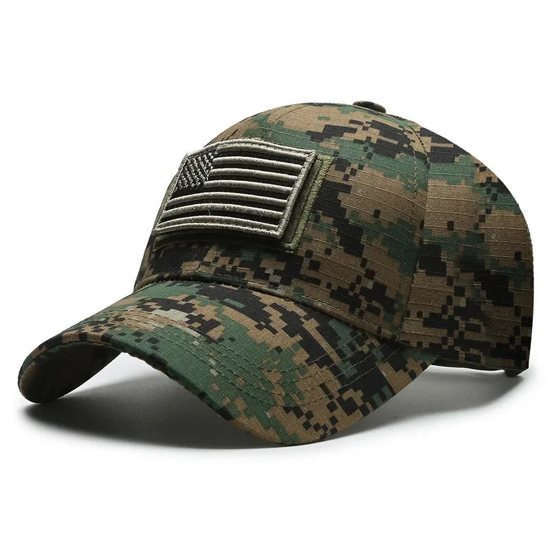 2024 American Flag Camouflage Sticker Embroidered Cap