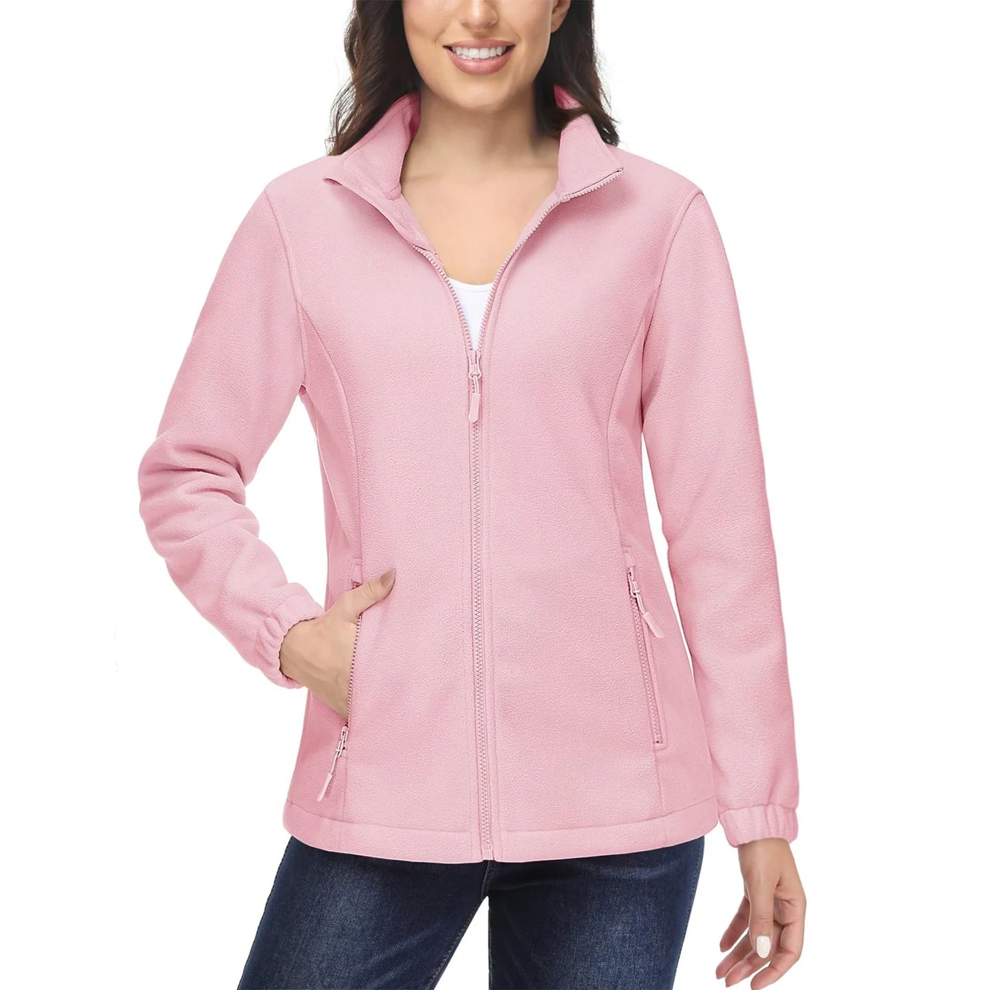 Women's Winter Fleece Jacket – Lightweight, Warm, and Soft Thermal Coat with Zip Pockets