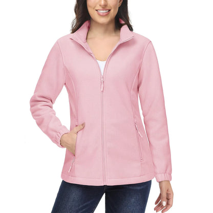 Women's Winter Fleece Jacket – Lightweight, Warm, and Soft Thermal Coat with Zip Pockets