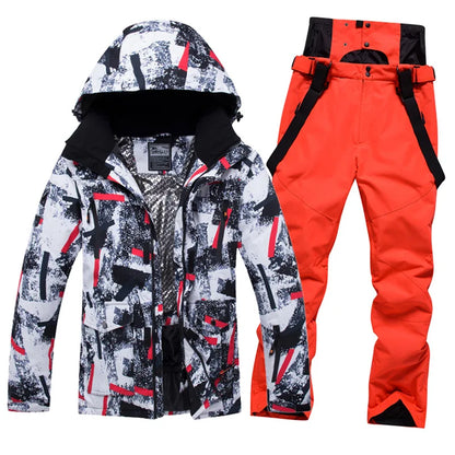 New Men Women Snow Wear Waterproof Ski Suit Set Outdoor Fashion