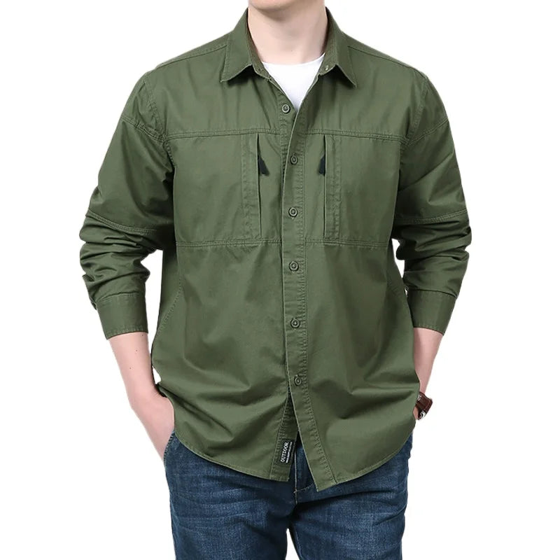 Men's Tactical Long-sleeved Shirts Quick-drying Multi-pocket T-shirt