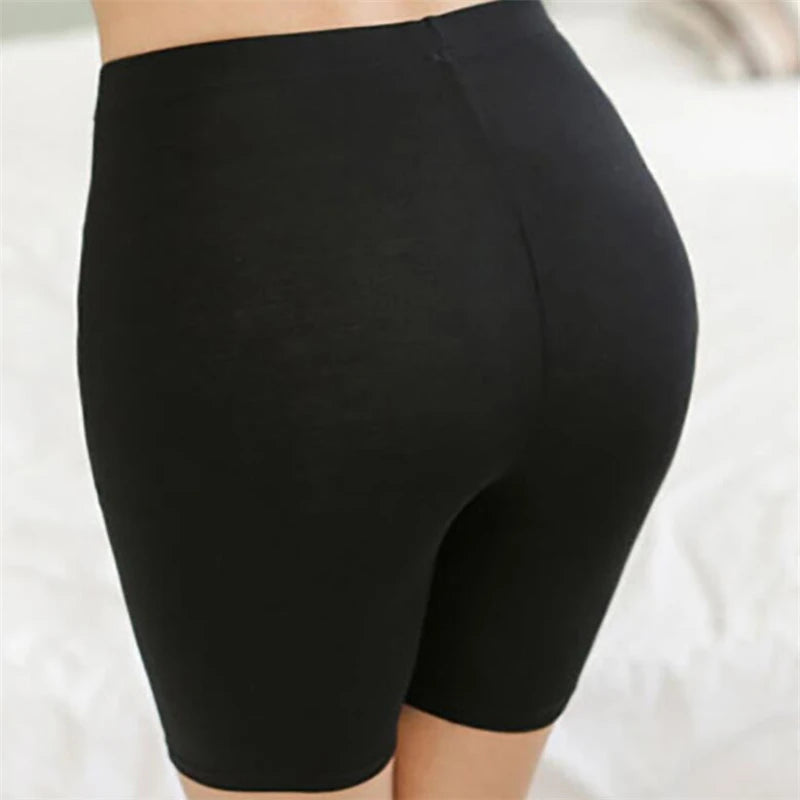 Women Elastic Shorts Casual High Waist Tight Fitness Slim