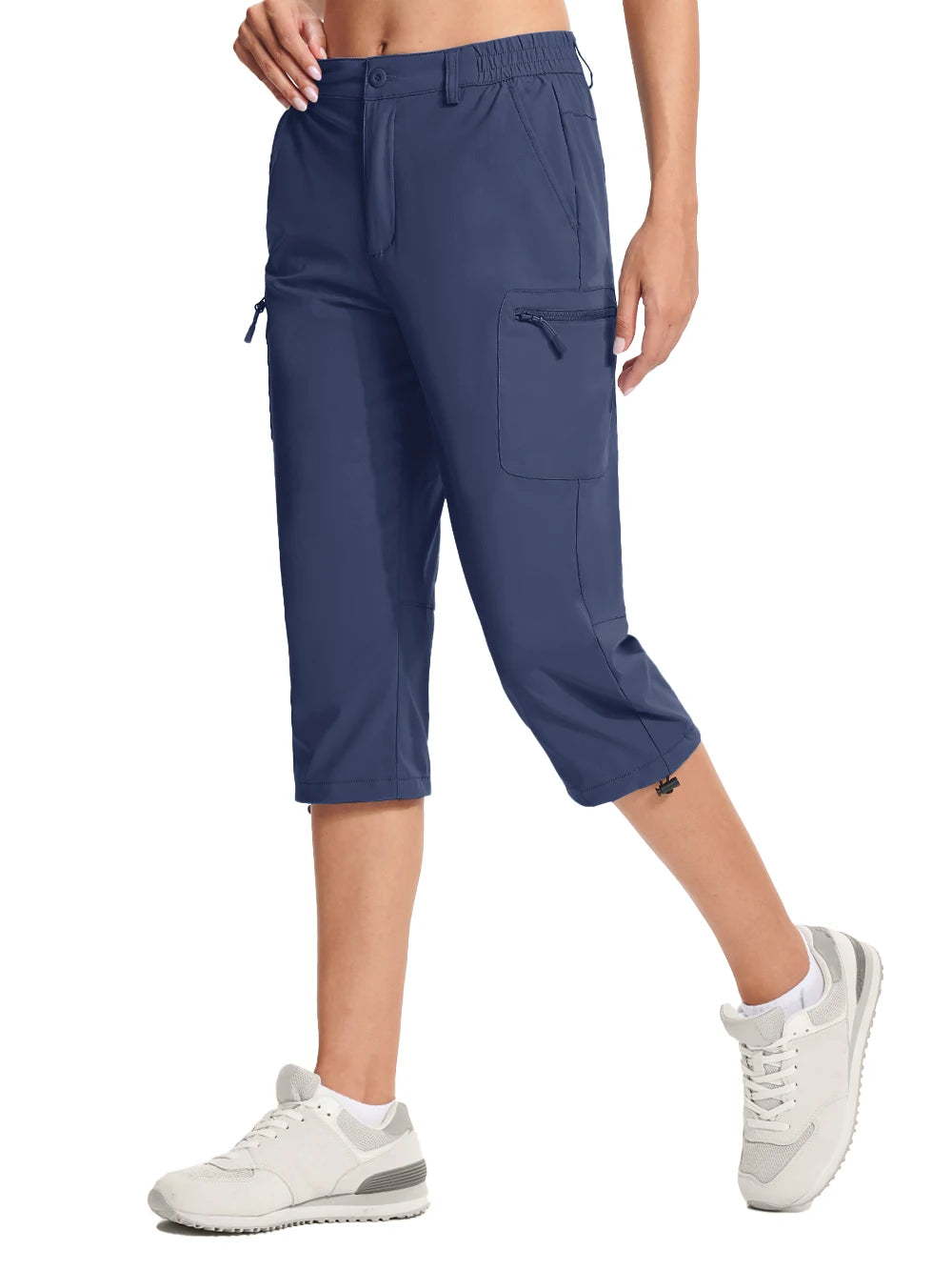 Women's Quick-Dry Hiking Shorts - Lightweight, Knee-Length Cargo Capris for Outdoor, Fishing & Camping