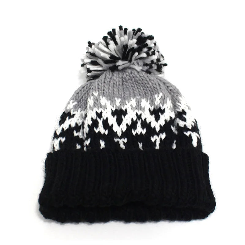 Women's Autumn and Winter Acrylic Geometric Knitted Hat Beanie