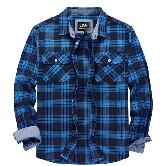 Oversize Casual Cotton Plaid Button Down Shirt