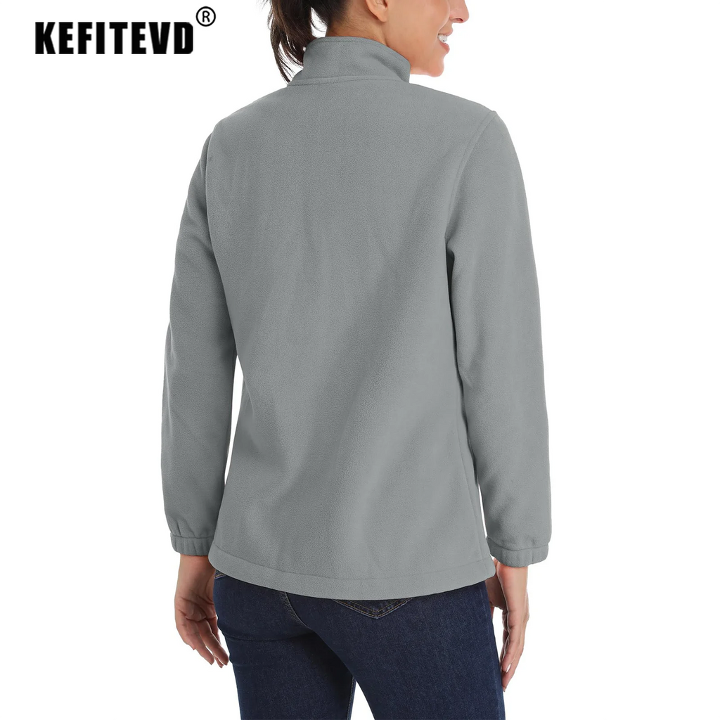 Women's Winter Fleece Jacket – Lightweight, Warm, and Soft Thermal Coat with Zip Pockets