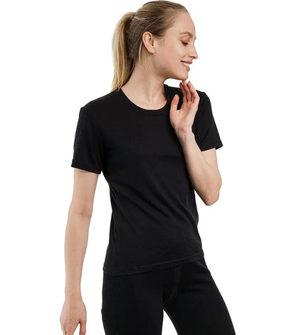 100% Merino Wool T Shirt Women Slim Fit Base Layer Tee