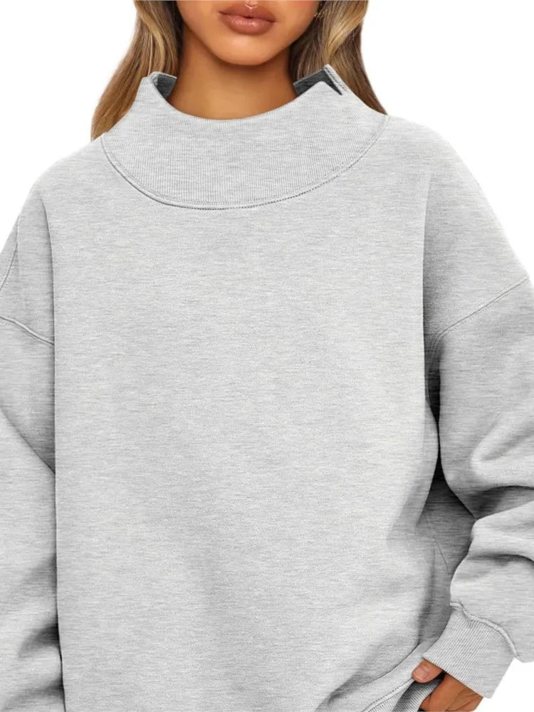 Women's Sweatshirt Long Sleeve Turtleneck Pullover Fleece Top