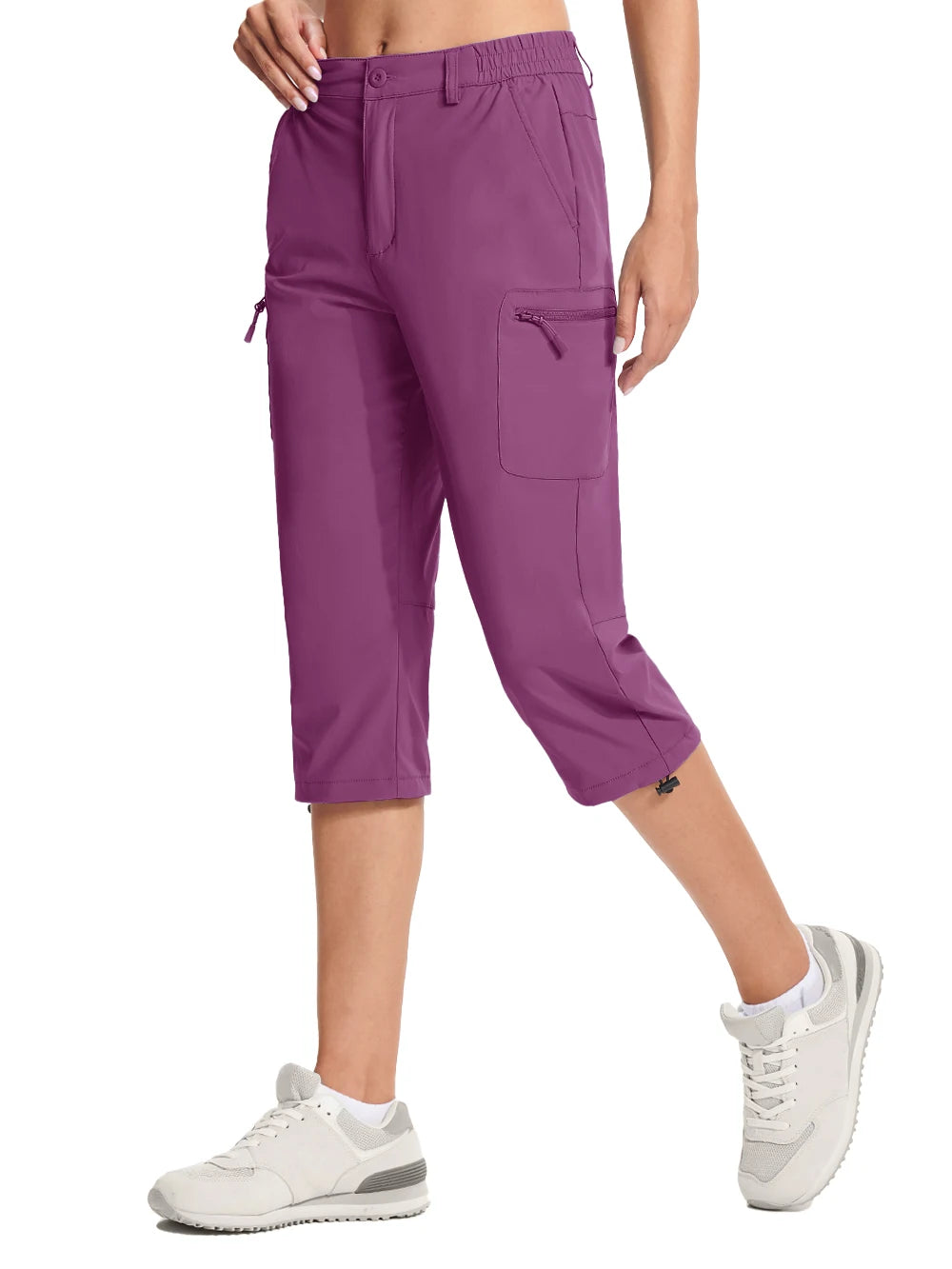 Women's Quick-Dry Hiking Shorts - Lightweight, Knee-Length Cargo Capris for Outdoor, Fishing & Camping