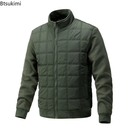 2025 Men's Thick Fleece Lining Warm Jacket Fashion Outerwear