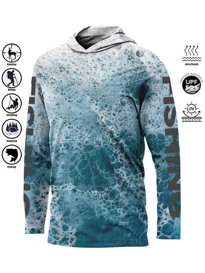 UPF 50+ Uv Protection Quick Dry Fishing Hoodie Shirt