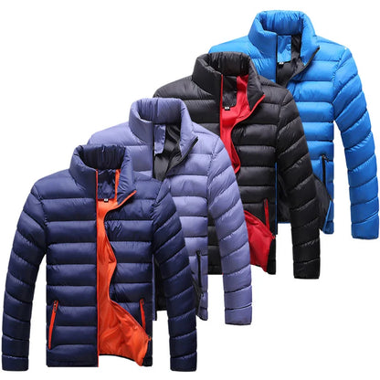 6XL Winter Men Jacket Ultralight Stand Collar Warm Coat