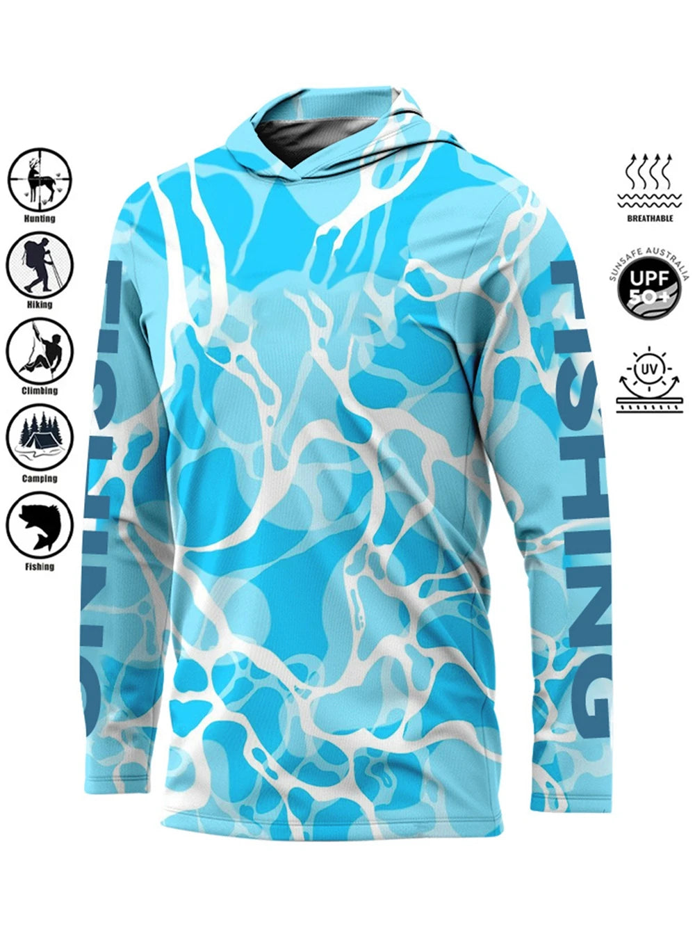 UPF 50+ Uv Protection Quick Dry Fishing Hoodie Shirt