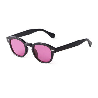 Unisex Vintage Shell Round Sunglasses