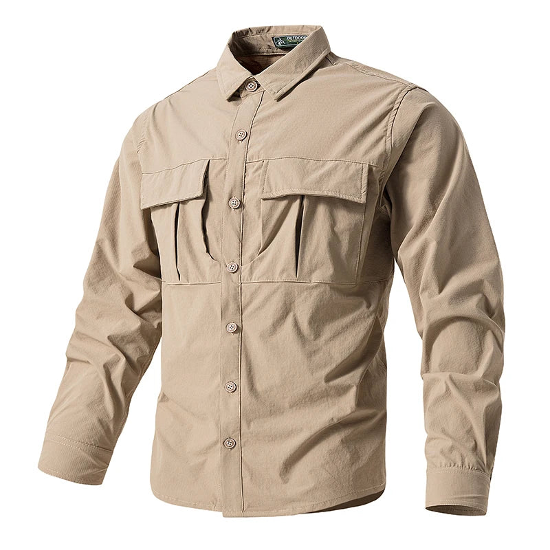 Men's Tactical Long-sleeved Shirt Top Quality Outdoor Cargo