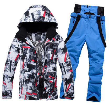 New Men Women Snow Wear Waterproof Ski Suit Set Outdoor Fashion