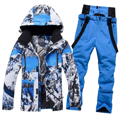 New Men Women Snow Wear Waterproof Ski Suit Set Outdoor Fashion