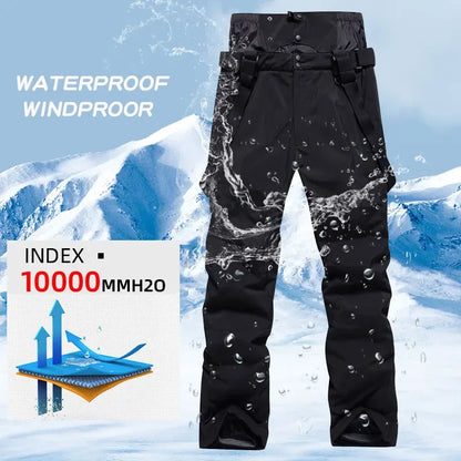 New Winter Windproof Waterproof Ski Pants Men Brand Gear