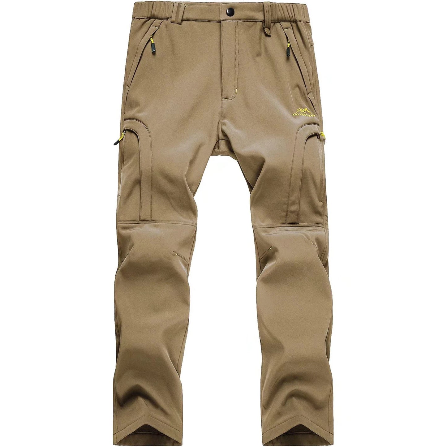 Men's Winter Soft Shell Ski Pants – Waterproof, Fleece-Lined, and Windproof Thermal Trousers for Outdoor Activities, Hiking, and Camping