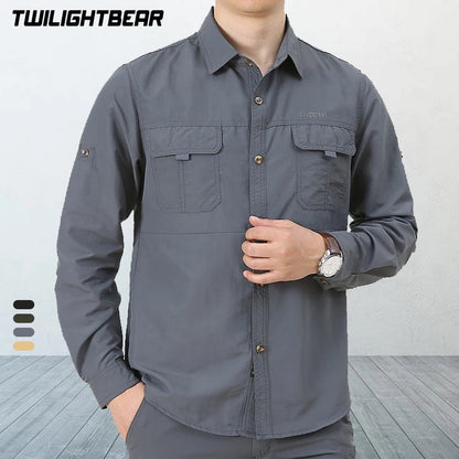 Men's Quick-Dry Oversized Shirt - Lightweight, Breathable Fishing & Camping Shirt