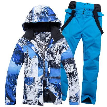 New Men Women Snow Wear Waterproof Ski Suit Set Outdoor Fashion